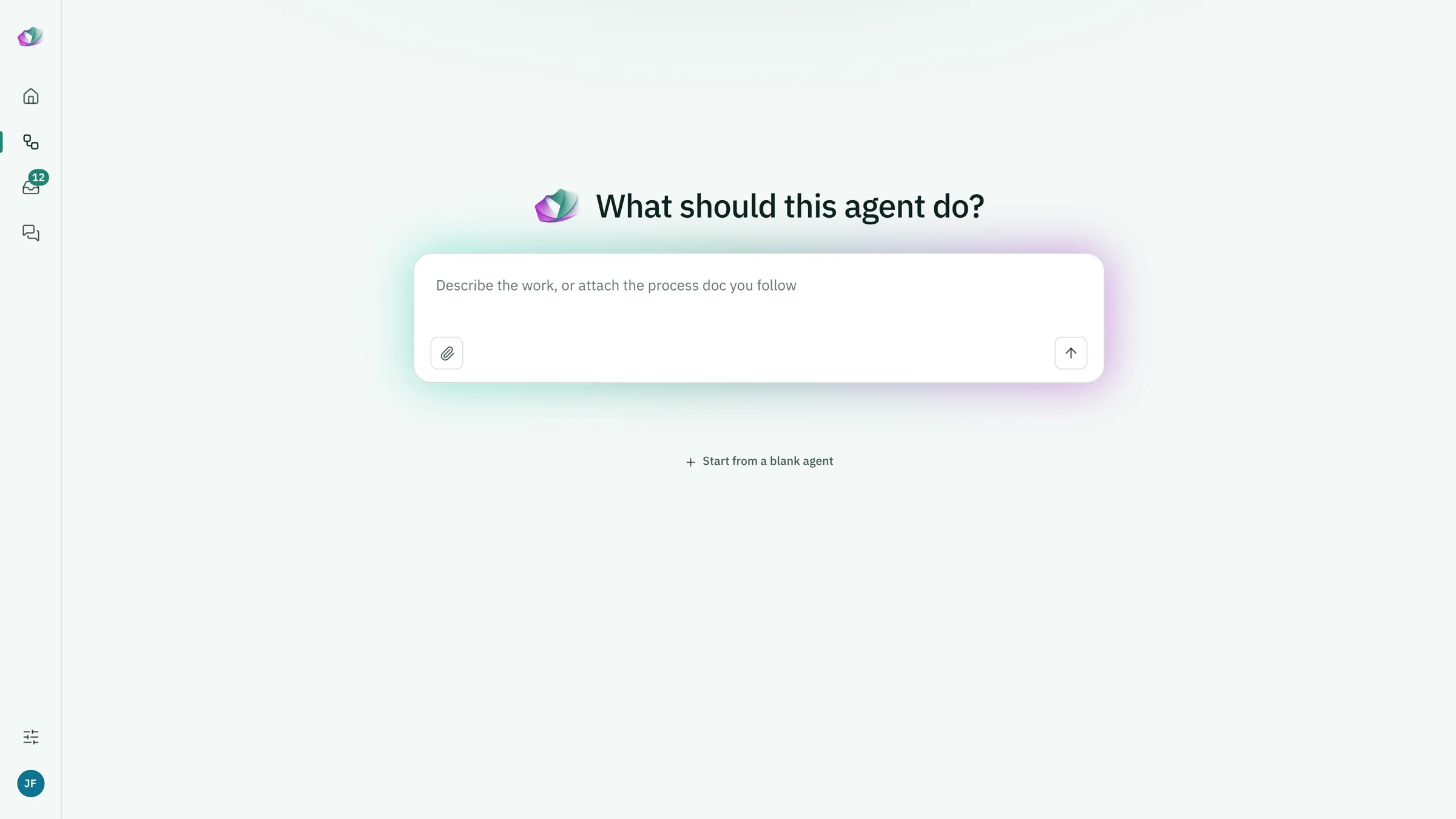 Nura OS create-a-new-agent screen